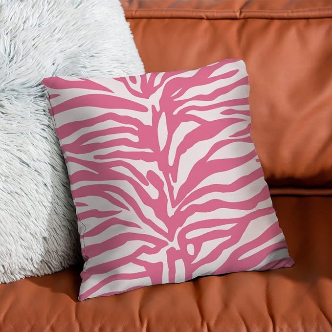 Tiger Print Pink Light Pink Pillow Cover Animal Tiger Print Cushion Cases 26x26 INRustic Accent Farmhouse Decor Pillow for Patio Furniture Garden