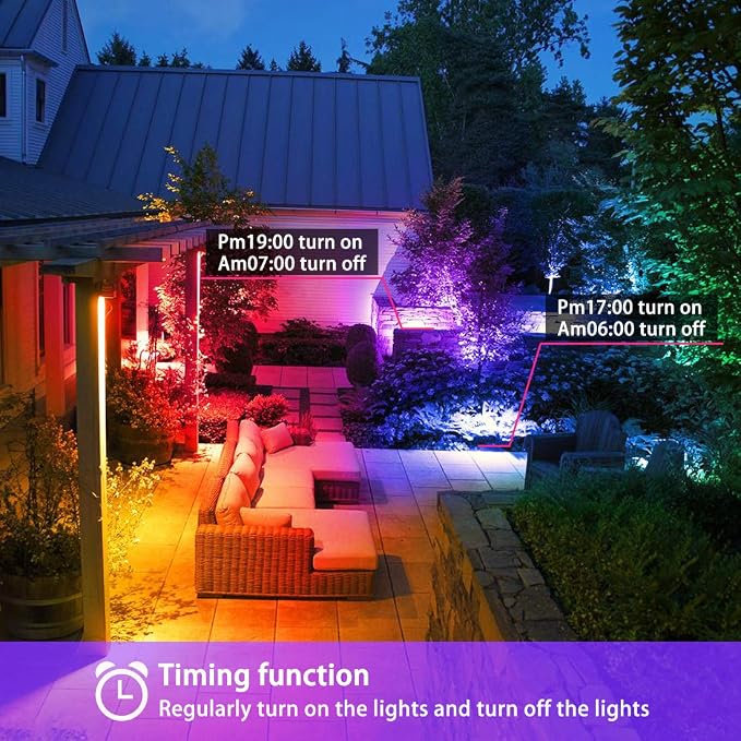 Led Flood Light 500W Equivalent, RGBW Led Outdoor Lights Colored Floodlight | Remote Control, 50W,5000ML 2700K,120 Colors, Timing, Dimmable, Custom Modes, Landscape Lighting (2 Pack)