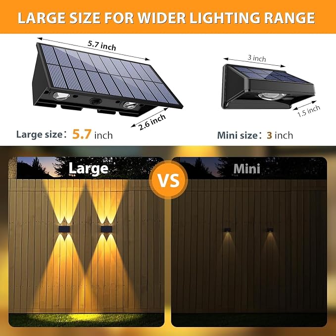 12PACK Solar Wall Lights Outdoor,Warm White 2 Lighting Modes Up & Down Solar Sconce Lights Dusk to Dawn Lighting IP65 Waterproof Solars Lights Outdoor for Exterior Front Porch Garage Fence Patio Yard