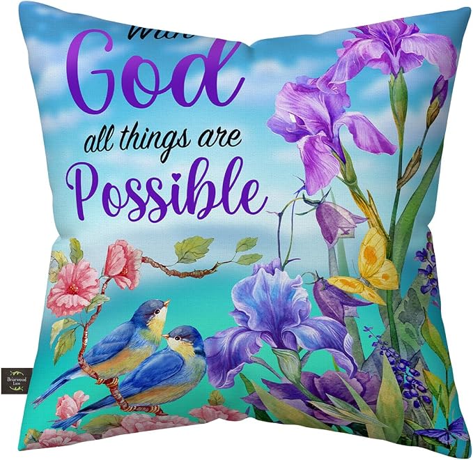 Briarwood Lane Spring Indoor/Outdoor Pillow 17x17 with God for Spring Pillow