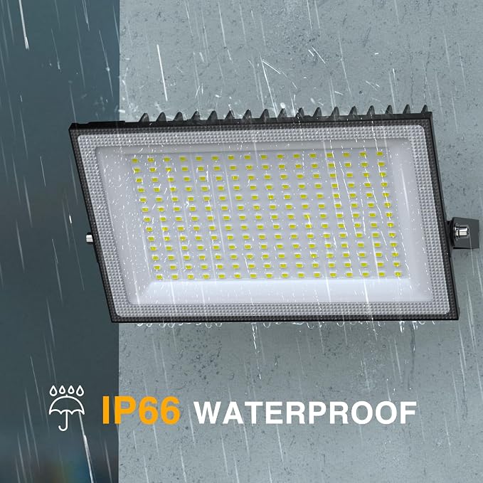 Onforu 200W LED Flood Lights Outdoor, 18000LM Bright Security Light, IP66 Waterproof Outdoor LED Lights, 6500K Daylight White Floodlight for Garage, Yard, Garden, Stadium, Playground, Arena(2 Pack)