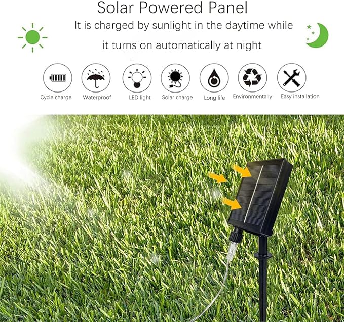 SHUKAN 220 LED Solar Firefly Bunch Lights, 8 Flashing Modes, Fairy Copper Wire Waterproof String Lights, Decorative Vine Solar Watering Can Lights, Outdoor Garden Christmas Decor Lights (Warm White)