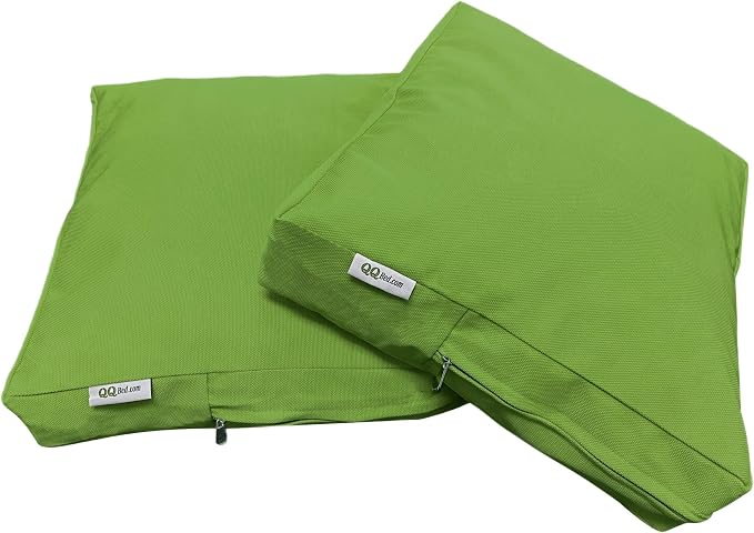 2 Pack 23X23 Inch Outdoor Back Cushion Memory Foam Pillows with Waterproof Internal Cover for Patio Furniture, Sofa, Loveseat, Deep Seat Chair - Green Color