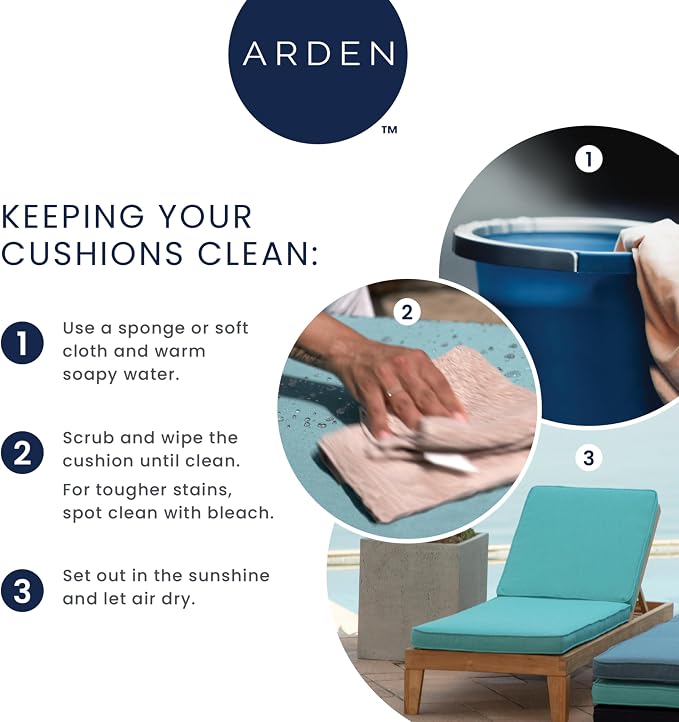 Arden Outdoor Toss Pillow, 4-Pack, 16x16, Clark Blue | Indoor/Outdoor Décor, Set of 4, 16 x 16, Rain-Proof, Fade Resistant, Mold and Mildew Resistant