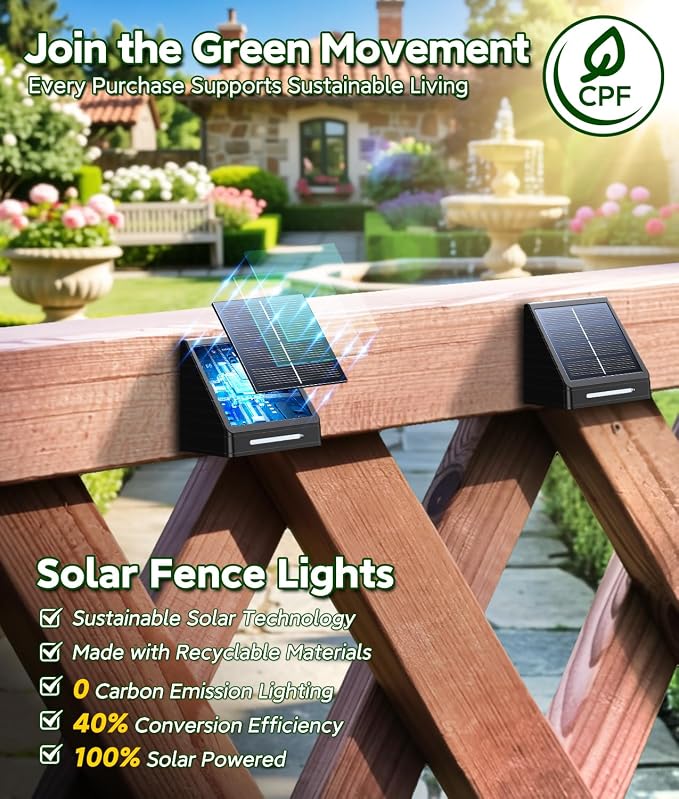 KOOPER Solar Fence Lights Outdoor Waterproof 20 Pack, Solar Fence Lights with Ultra-Bright LED Lens, 10 Modes & 9 Colors Outdoor Solar Lights for Fence, Backyard, Railing, Patio, Wall, Step, Deck