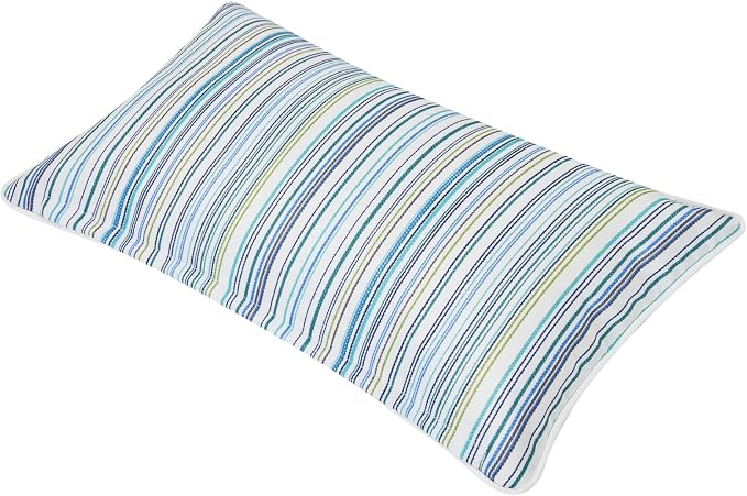 Lumbar Pillow with Insert, Set of 2, Outdoor Indoor Waterproof Decorative Patio Lumbar Pillow 12x20 Inch, Rectangular Cushion for Couch Sofa Garden Farmhouse Decoration-Blue Stripe