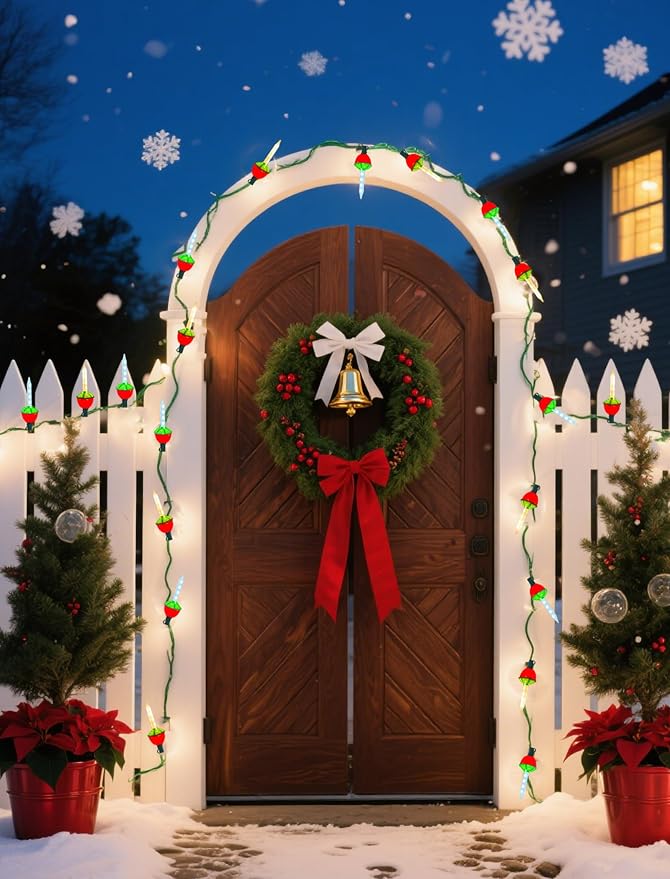Christmas Multicolor Bubble Lights Set, 15.5Ft Vintage Bubble String Lights with 16 Multicolor Bubble Lights (1 Spare), Christmas Decorations for Christmas Tree Holiday Patio Home Decor, C7/E12 Base