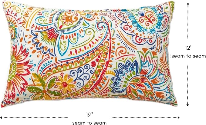 Greendale Home Fashions 2-Pack Outdoor 19x12 inch Rectangle Decorative Throw Pillow, Jubilee