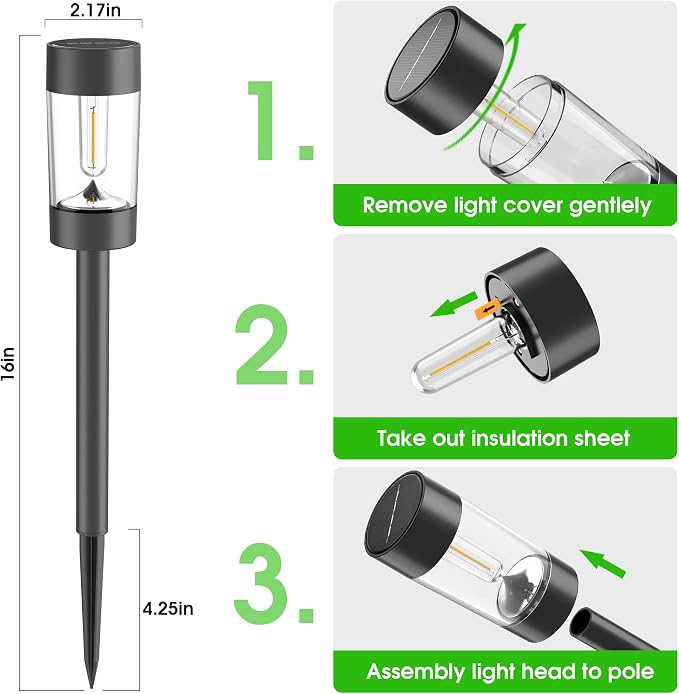 Eyrosa Solar Lights Outdoor, 12 Pack Waterproof Solar Landscape Lighting for Pathway Garden Yard Path Walkway Driveway Lawn Patio Outside Decor, Cool White | Solar Landscape Lighting for Pathway Garden Yard Path Walkway Driveway Lawn Outside Décor
