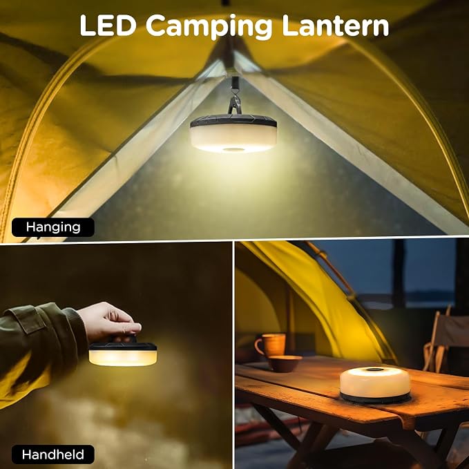 2-Pack Camping String Lights 4 in 1, 32.8FT Quick Storage 8 Modes | Protable Rechargeable Fairy Tent Lights String , Waterproof Portable LED Lamp for Outdoor Indoor Patio Decor Essentials