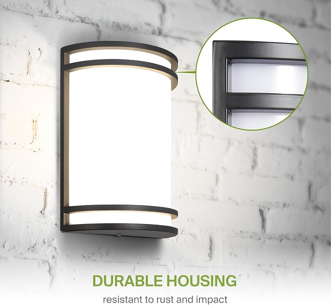 ASD 10 Inch Smart RGBW LED Outdoor Sconce Lights - 15W 120-277V 2700K-6500K Black Exterior Lighting Fixtures, Exterior Lights for House, Remote Control Alexa Patio Wall Light Fixture ETL 2 Pack
