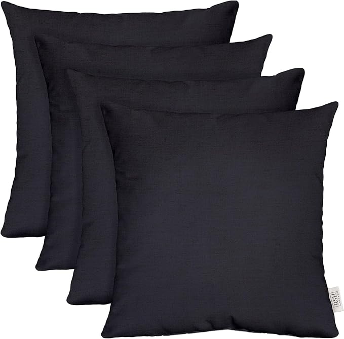 RSH DECOR: Sunbrella Square Throw Pillows Set of 4 | 24" x 24" | Water and Fade-Resistant Performance Fabric | Outdoor Pillow Covers with Down-Alternative Inserts | Made in USA (Canvas Navy Blue)