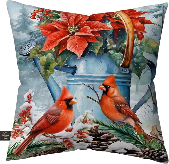 Briarwood Lane Winter Indoor/Outdoor Pillow 17x17 Winter Watering Can for Winter Pillow