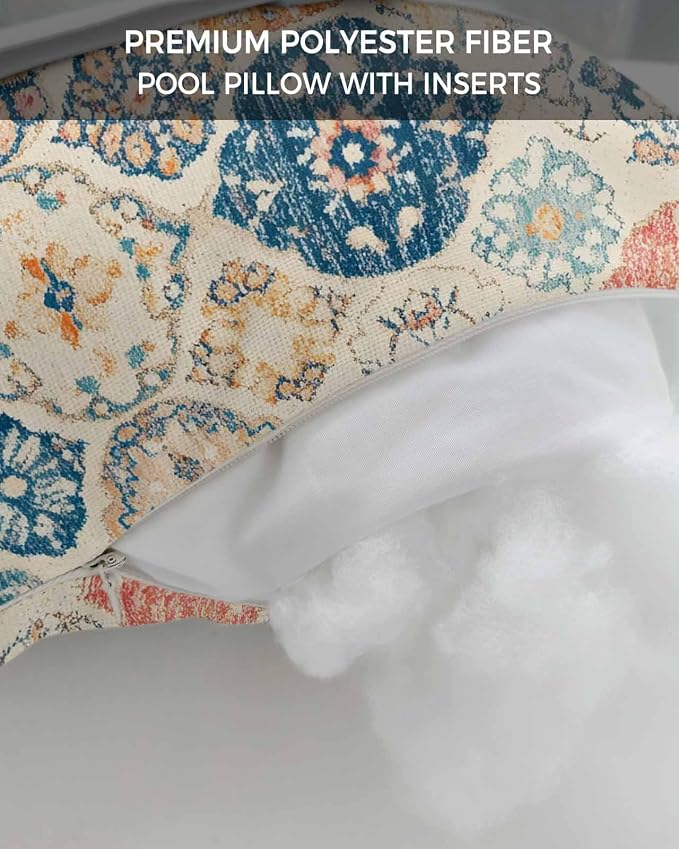 Pack of 2 Outdoor Lumbar Cushions with Inserts, Vintage Boho Ethnic Abstract Art Texture Waterproof Fluffy Fade Body Pillows, Patio Furniture Pillow for Home Balcony Garden Decor 12x20IN
