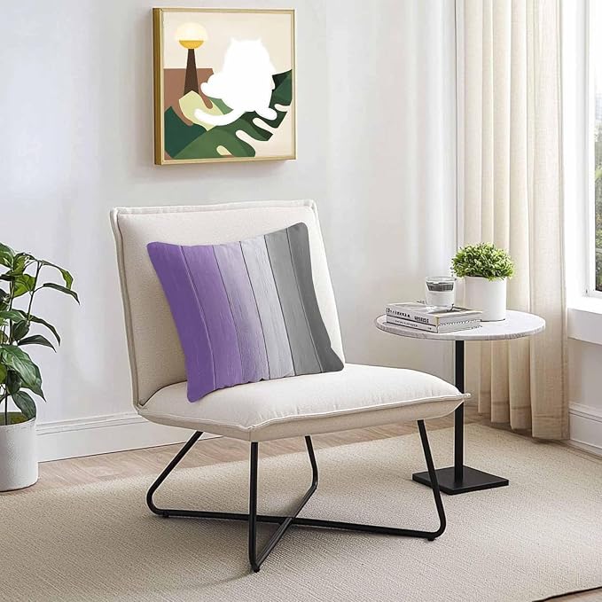 Throw Pillow Covers 24x24 Inch Set of 2, Purple Gray Ombre Waterproof Outdoor Cushion Covers, Vintage Country Wooden Decorative Pillowcases for Couch, Sofa, Bed, Garden, Patio