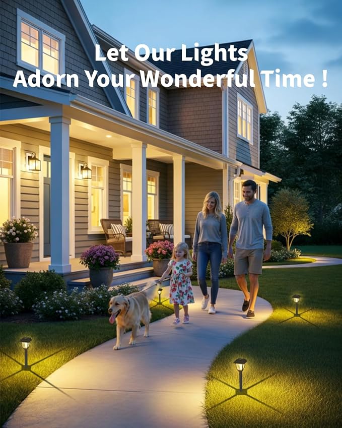 Solar Pathway Lights 12 Pack Mini Outdoor 3000K Bright Auto On/Off Solar Garden Lights Long Lasting Solar Powered Landscape Light for Path Yard Walkway Lawn Driveway Decor Lighting - Warm White