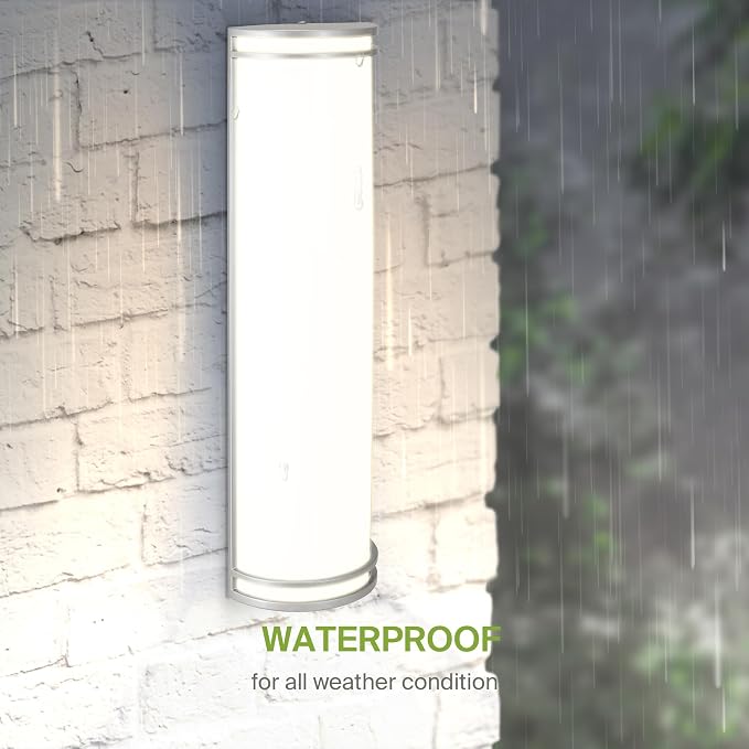 ASD 24 Inch LED Outdoor Sconce Lights - 25W 120-277V 3000K 4000K 5000K Nickel Exterior Lighting Fixtures, Dimmable Exterior Lights for House, Modern Patio Wall Light Fixture ETL