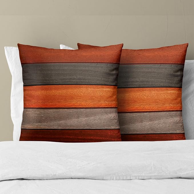 Fall Decor Pillow Covers 22x22 Inches Vintage Wood Board Autumn Farmhouse Decorations Pillowcase Cotton Square Cushion Case for Thanksgiving Home Décor