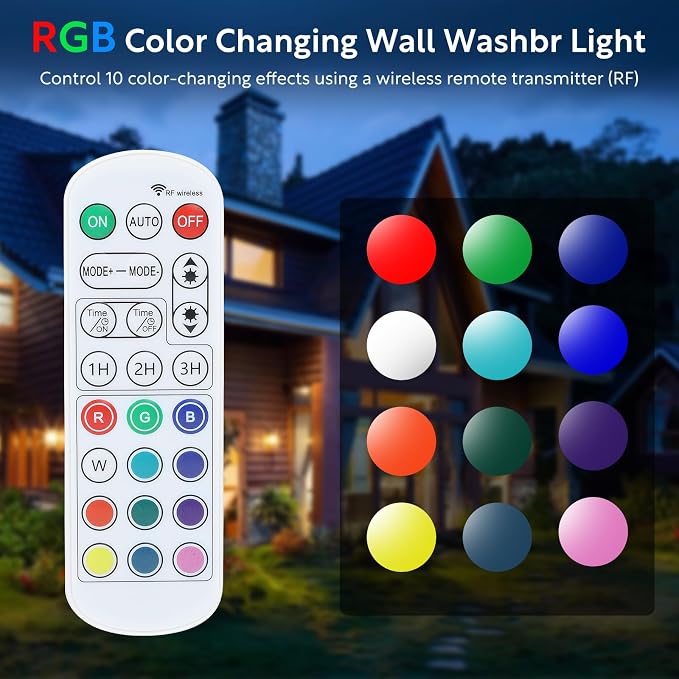 HNRLOY RGB Wall Washer Light Bar, 72W RGB Color Changing Landscape Wall Wash Lights, 47.2 Inch 120V Dimmable Stage RGB LED Light Bar for Hotel,Building,Christmas Garden Lighting