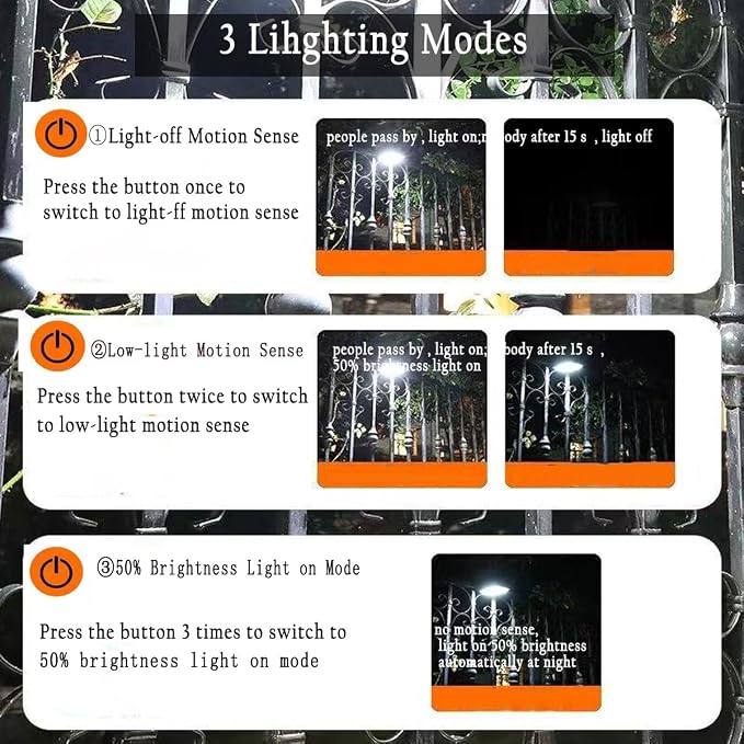 Solar Clip Lights Outdoor, Motion Sensor LED Clip On Lights, IP65 Waterproof Solar Powered Security Lights for Patio Fence Garage Yard Camping 4 Pack