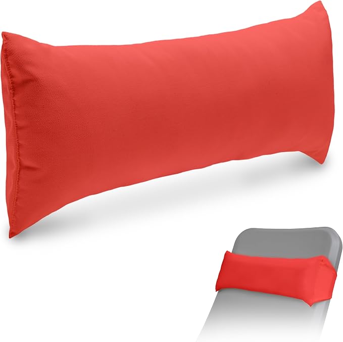 Coast Modern Outdoor Lounge Chair Pillow with Strap - Waterproof Headrest Pillow for Pool Lounger & Patio Chaise Cushions