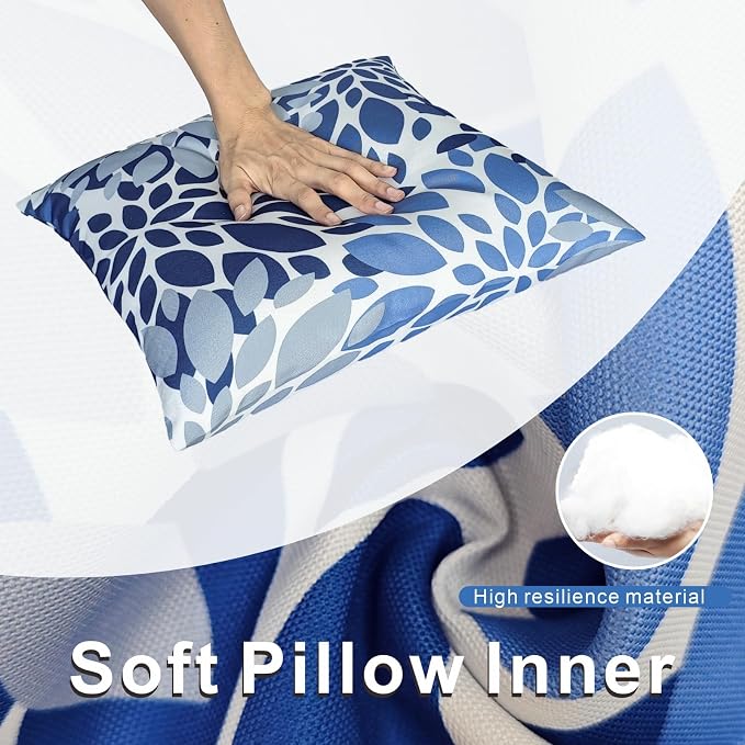 Outdoor Throw Pillows - Decorative Pillows with Insert Included Set of 2 Outdoor Pillows for Patio Furniture 18x18 Inch