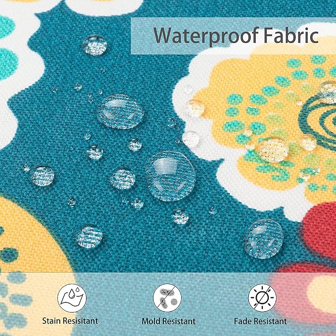 Magpie Fabrics Indoor Outdoor Cushion Cover Replacement 2 Pack, NO Insert! Water Repellent Slipcover with Ties Decor for Patio Garden Chair Sofa Bench Wicker(Floral Green, 24x22x4 Inch)