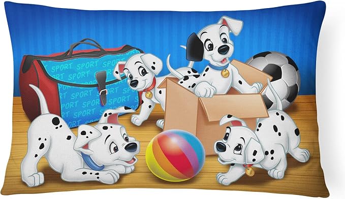 Caroline's Treasures APH9058PW1216 Dalmatians Playing Ball Canvas Fabric Decorative Pillow Machine Washable, Indoor Outdoor Decorative Pillow for Couch, Bed or Patio, 12HX16W
