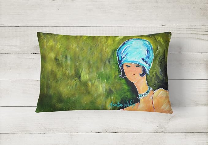 Caroline's Treasures MW1237PW1216 Young Voncile Still in High School Canvas Fabric Decorative Pillow Machine Washable, Indoor Outdoor Decorative Pillow for Couch, Bed or Patio, 12HX16W
