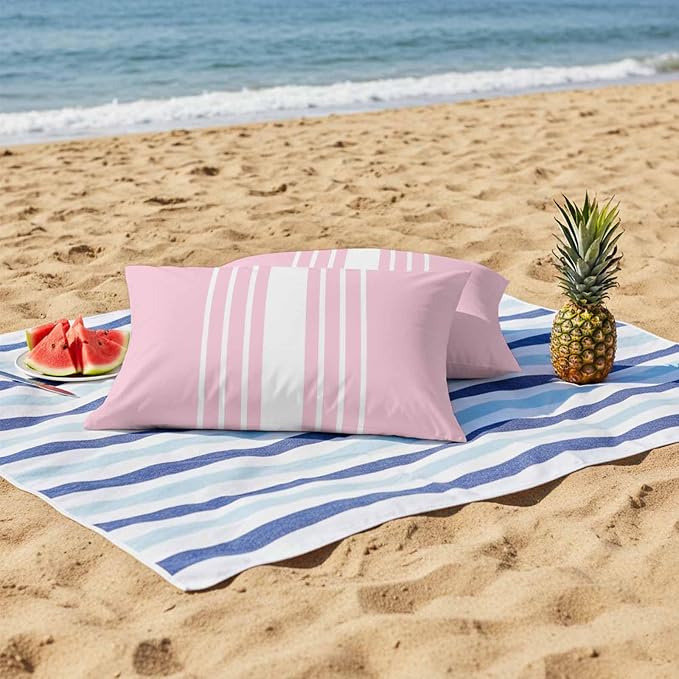 Pink White Stripe Outdoor Pillow Covers 20x12 Inch Lumbar Pillow Covers Set of 2 Waterproof Decorative Throw Pillow Cases Modern Rustic Vertical Striped Cushion Covers for Patio Furniture Garden Couch