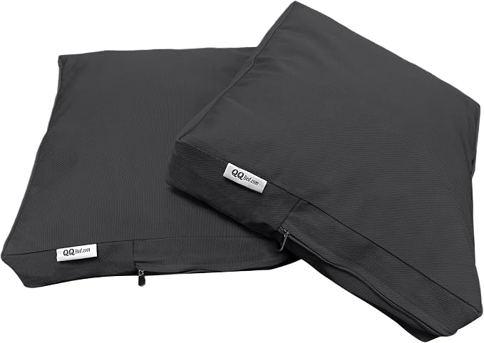 2 Pack 24X22 Inch Outdoor Back Cushion Memory Foam Pillows with Waterproof Internal Cover for Patio Furniture, Sofa, Loveseat, Deep Seat Chair - Space Gray Color