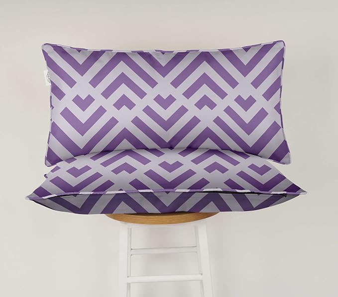 Indoor/Outdoor Polyester Fabric Lumbar Pillow Cover, All-Weather Waterproof Rectangular Cushion Case for Patio Furniture, 12 x 18 Set of 2 - Abstracts-41
