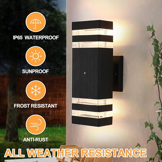 Dusk to Dawn Outdoor Lighting Wall Mount, Porch Lights Outdoor Wall Lamps for Patio Waterproof 14W LED Exterior Light Fixture Sconce Lights for House Hallway Garden Corridor