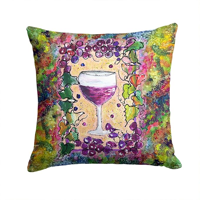 Caroline's Treasures 8616PW1414 Wine Fabric Decorative Pillow Machine Washable, Indoor Outdoor Decorative Pillow for Couch, Bed or Patio, 14Hx14W