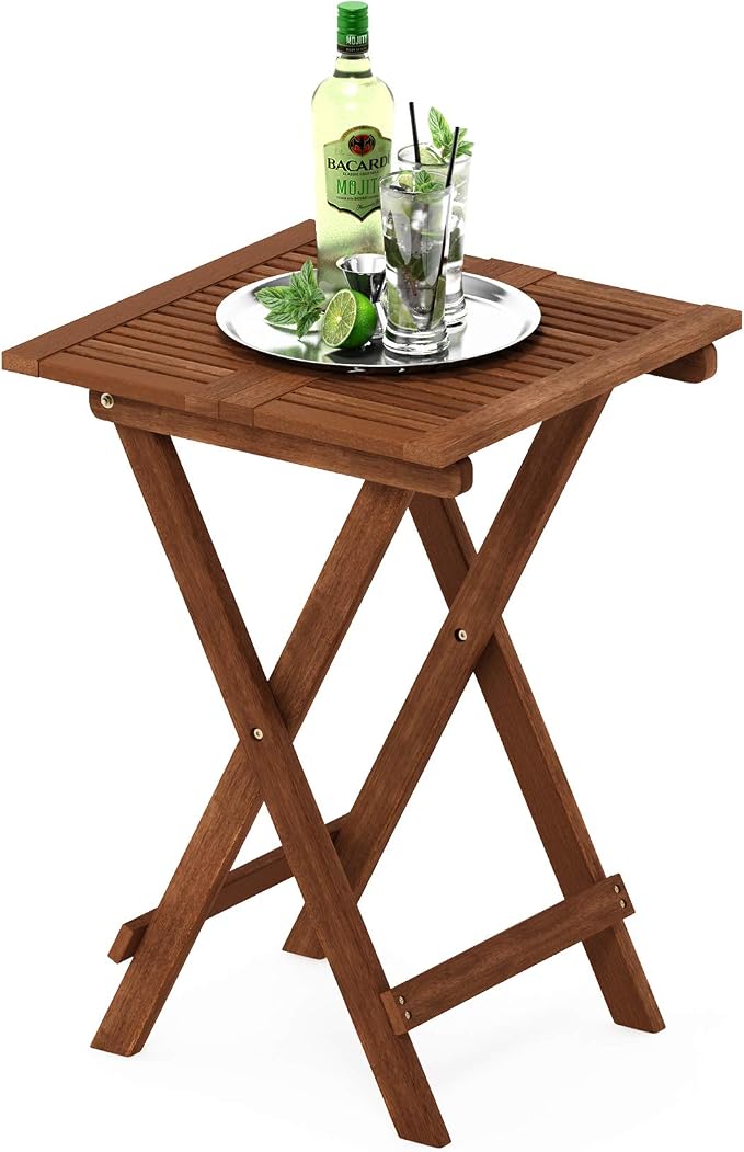 Furinno FG18065 Tioman Hardwood Patio Furniture Folding Table in Teak Oil, Large, Natural