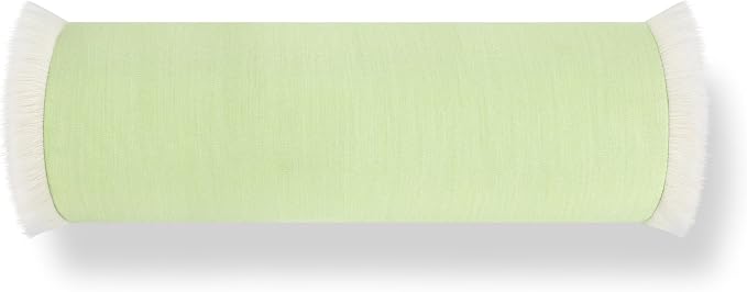 Hofdeco Premium Coastal Hampton Outdoor Performance Bolster Pillow Cover Only, 6"x20" Water Repellent, UV and Fade Resistant for Backyard, Couch, Poolside, Grass Green Woven Solid