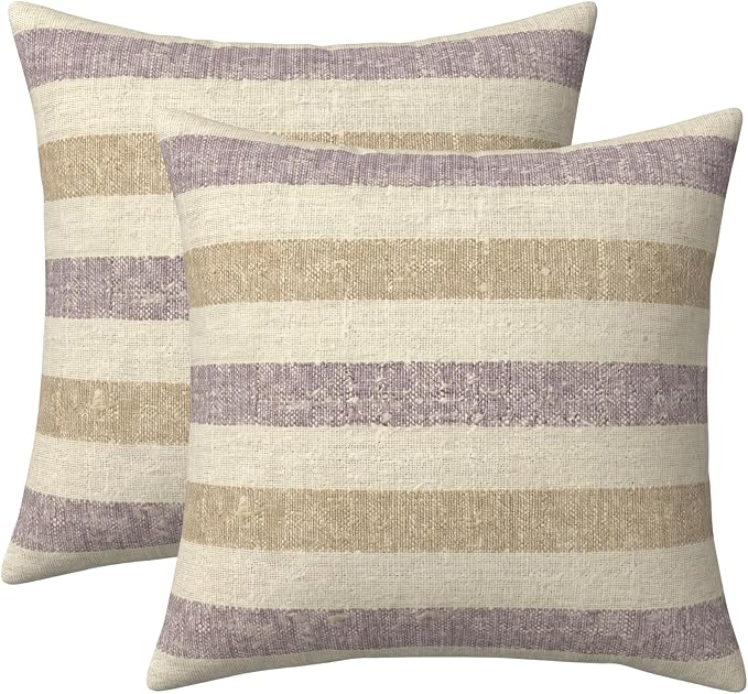 RSH DECOR Square Throw Pillows Set of 2, 20" x 20", Outdoor Pillows Waterproof, Outdoor Pillow Covers, Pillow Covers for Couch, Paris Lavendar, Made in USA