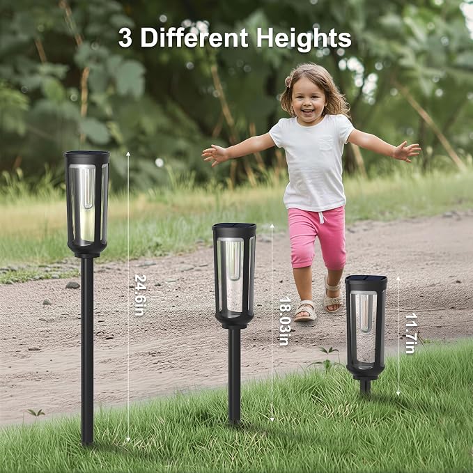 JEJOT Solar Pathway Lights Outdoor Waterproof, 8 Pack Solar Walkway Lights | Solar Light outdoor for Lawn Yard Garden Patio Driveway Decor Landscape, Cool White