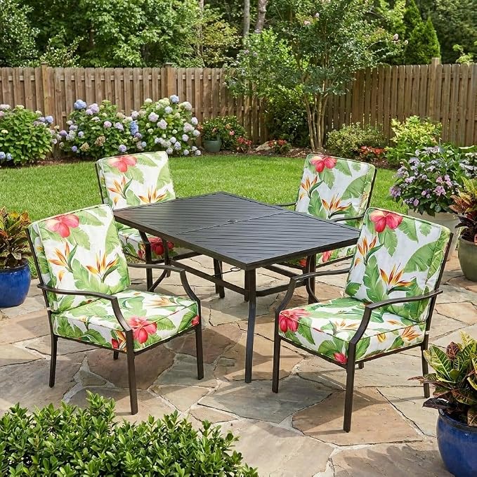 BrylaneHome Bh Outdoor Performance 2-Section Deep Seating Cushion - Classic Red Cabana