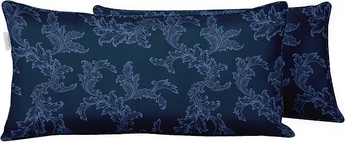 Indoor/Outdoor Polyester Fabric Lumbar Pillow Cover, All-Weather Waterproof Rectangular Cushion Case for Patio Furniture, 16 x 24 Set of 2 - Abstracts-67