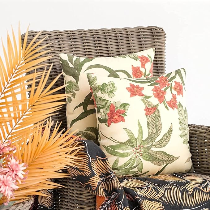 Outdoor Throw Pillows Decorative Pillows with Insert Included | 18x18 Outdoor Pillows Set of 2 Decorative Pillows Yellow Outdoor Pillows for Patio Furniture