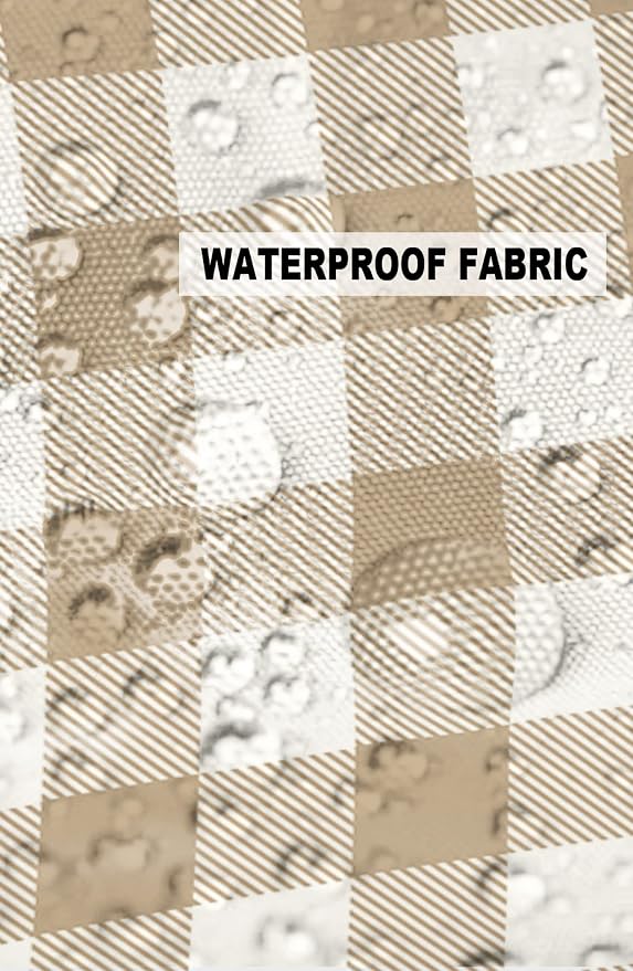 Outdoor Waterproof Throw Pillow Covers Set of 2 Khaki Buffalo Check Plaid Pillowcases 18x18 Inches Farmhouse Style Patio Decorative Pillows Cushion Case Patio Pillows for Couch Bed Chair Garden