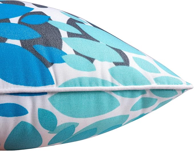 JMGBird Teal Outdoor Pillows Waterproof Blue Throw Pillows with Inserts | 12x20 Outdoor Pillow Water-Resistant Outdoor Accent Pillows Mandala Pattern Outdoor Patio Pillows for Patio Furniture