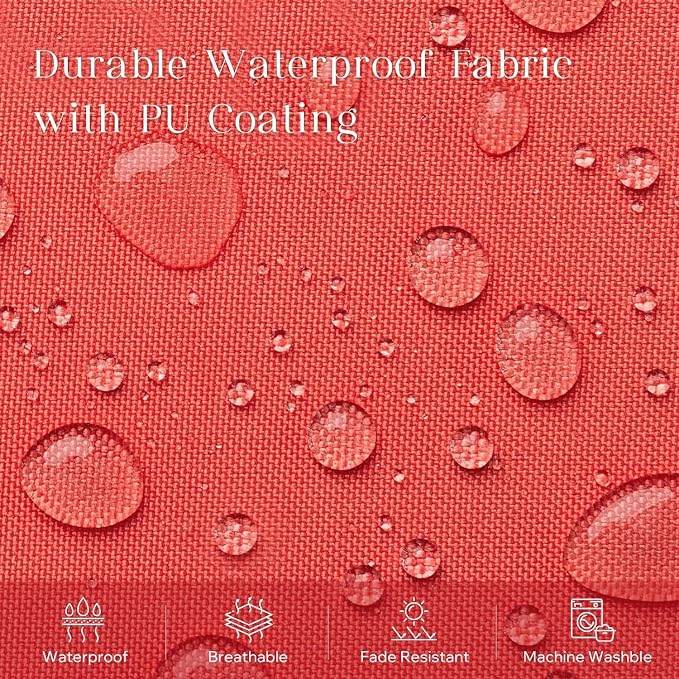 Phantoscope Pack of 2 Outdoor Waterproof Throw Pillow Covers with Contrast Piping, Decorative Square Cushion Case Patio Pillows for Couch Tent, Rose Pink 18x18 inches