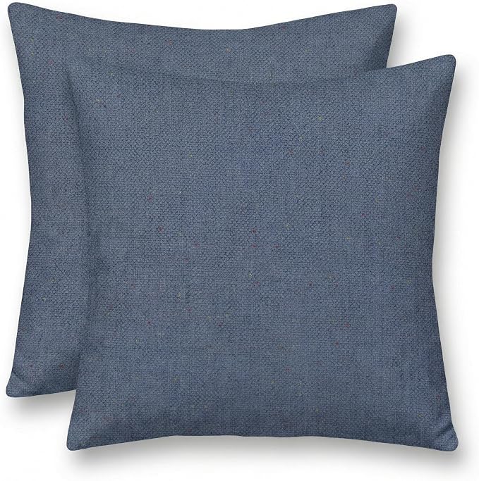 RSH DECOR Square Throw Pillows Set of 2, 20" x 20", Outdoor Pillows Waterproof, Outdoor Pillow Covers, Pillow Covers for Couch, Sparkle Denim, Made in USA