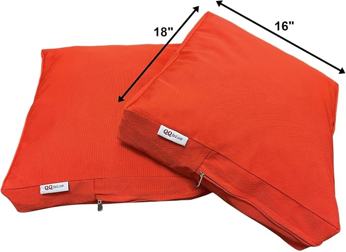 2 Pack 18X16 Inch Outdoor Back Cushion Memory Foam Pillows with Waterproof Internal Cover for Patio Furniture, Sofa, Loveseat, Deep Seat Chair - Tango Color
