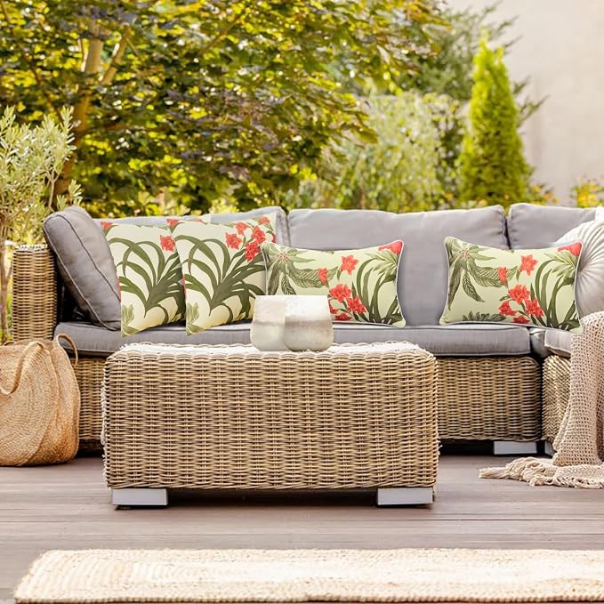JMGBird 12x20 Outdoor Throw Pillow Green Outdoor Pillows for Patio Furniture