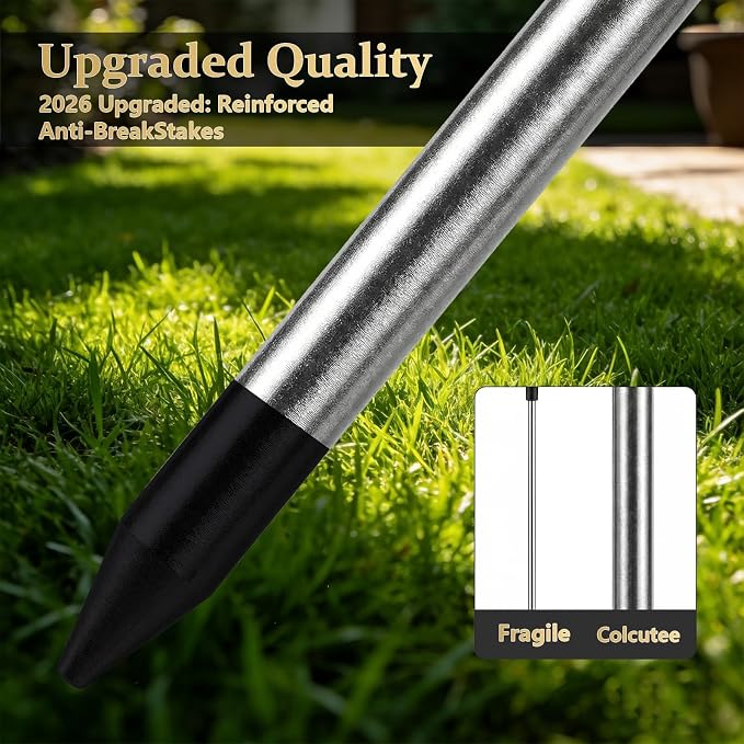 Solar Firework Lights Outdoor, Adjustable 32" to 51" Extra Tall, 200 LED Stainless Steel 3-Section Pole, 8 Modes Waterproof Starburst Garden Lights for Yard Pathway Walkway Decor(Warm White 4 Pack)