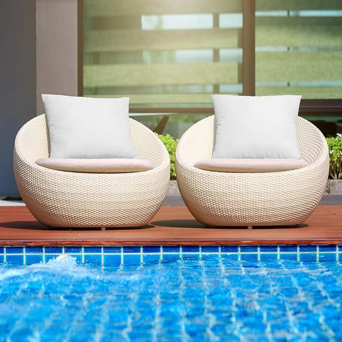 MIULEE Set of 2 Decorative Outdoor Waterproof Pillow Covers Blend 18x18 Outdoor Pillow Inserts for Patio Furniture, Army Green