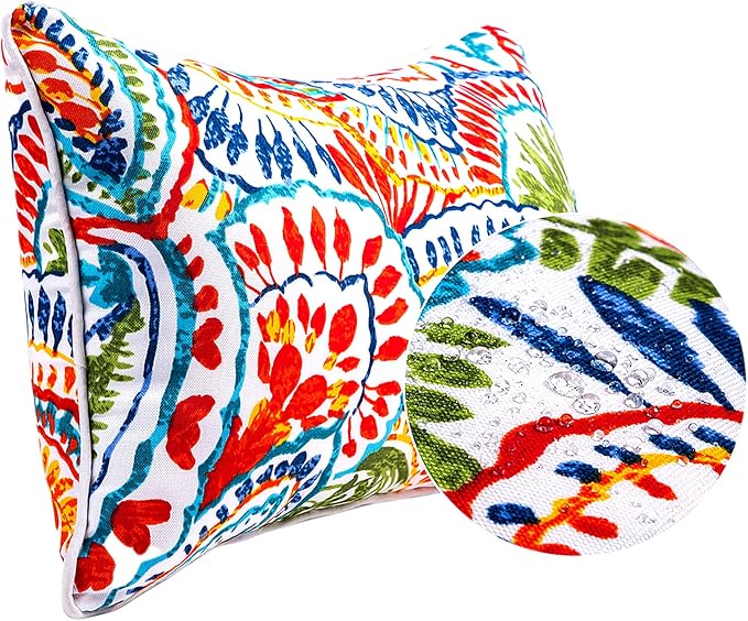 JMGBird Outdoor Pillows Waterproof Outdoor Throw Pillows with Inserts | 12x20 Outdoor Pillow covers Outdoor Patio Pillows Water-Resistant Paisley Pattern Outdoor Pillows for Patio Furniture